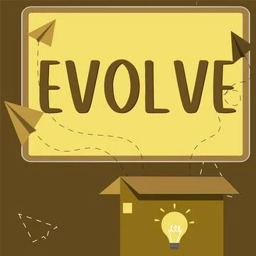 Writing displaying text Evolve. Business idea develop gradually Improve your Illustrazione stock