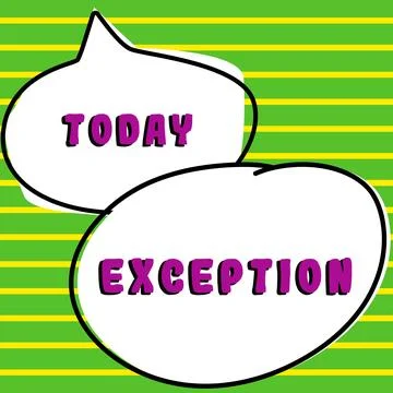 Writing displaying text Exception. Business approach person or thing that is Stock Illustration