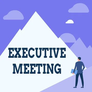 Writing displaying text Executive Meeting. Business concept discuss a specific Stock Illustration