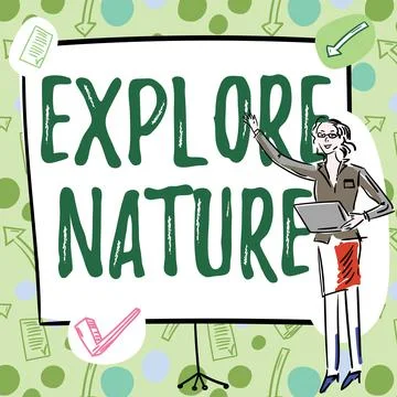 Writing displaying text Explore Nature. Conceptual photo Reserve Campsite Ilustração Stock