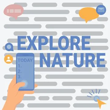 Writing displaying text Explore Nature. Conceptual photo Reserve Campsite Stock Illustration