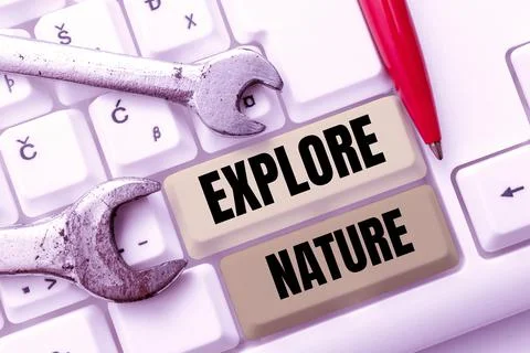 Writing displaying text Explore Nature. Business concept Good deed for someone Stock Photos