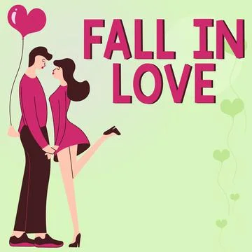 Writing displaying text FALL IN LOVE. Word Written on Charmed or captivated with Stock Illustration