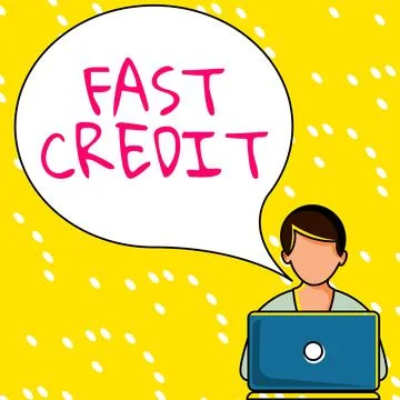 Writing displaying text Fast Credit. Word for Apply for a fast personal loan Stock Illustration