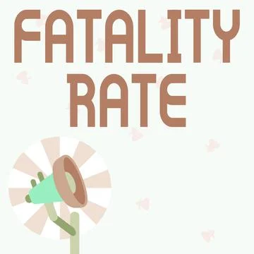 Writing displaying text Fatality Rate. Word Written on calculated number of Ilustração Stock