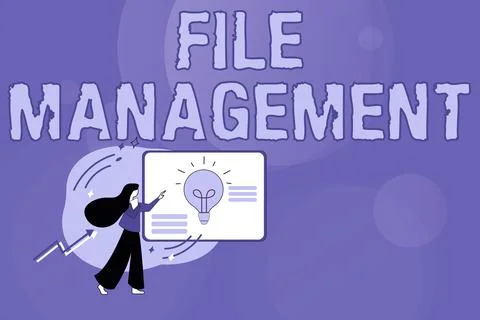 Writing displaying text File Management. Conceptual photo computer program that Stock Illustration
