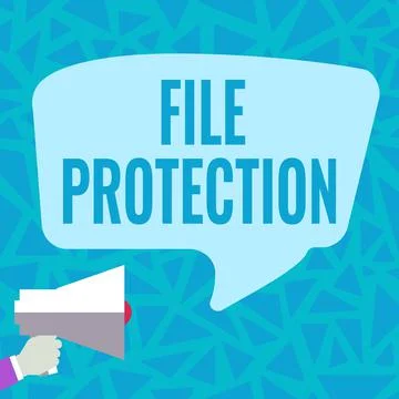 Writing displaying text File Protection. Concept meaning Preventing accidental Illustrazione stock