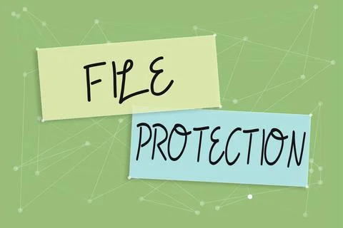 Writing displaying text File ProtectionPreventing accidental erasing of data Stock Illustration