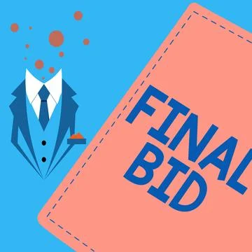 Writing displaying text Final Bid. Business idea The decided cost of an item Stockillustratie