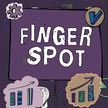 Writing displaying text Finger Spot. Word for Small fluid-filled blisters called Stock Illustration