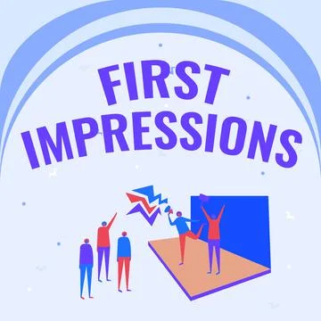 Writing displaying text First Impressions. Conceptual photo events when one 스톡 일러스트
