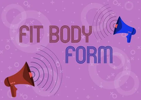 Writing displaying text Fit Body Form. Word for Perfect silhouette obtained by Illustration