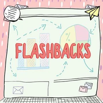 Writing displaying text Flashbacks. Business concept interruption of Stockillustratie