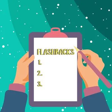 Writing displaying text Flashbacks. Internet Concept interruption of Illustrazione stock