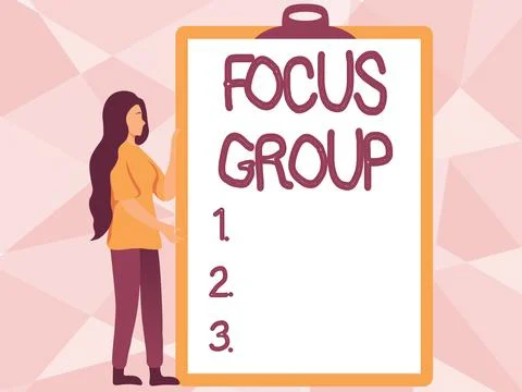 Writing displaying text Focus Group. Word for consist of carefullyselected Stock Illustration