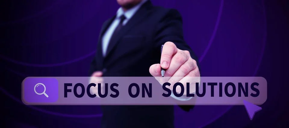 Writing displaying text Focus On Solutions. Business showcase powerful practical Foto stock