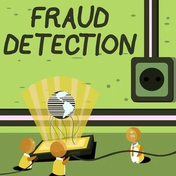 Writing displaying text Fraud Detection. Word for identification of actual or Stock Illustration