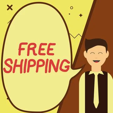Writing displaying text Free Shipping. Word Written on tactic used primarily by 스톡 일러스트