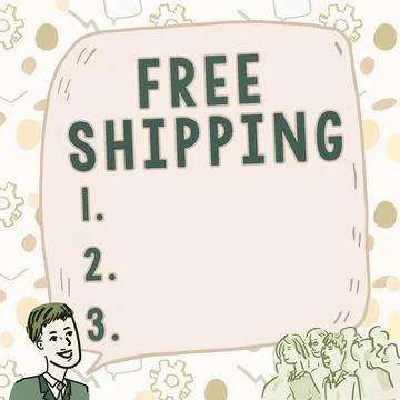 Writing displaying text Free Shipping. Business idea Freight Cargo Consignment Stock Illustration