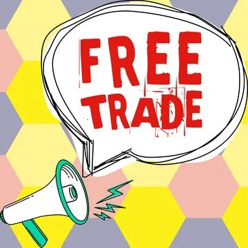 Writing displaying text Free Trade. Business concept The ability to buy and sell Stock Illustration