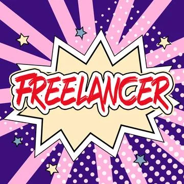Writing displaying text Freelancer. Concept meaning a person who acts 스톡 일러스트