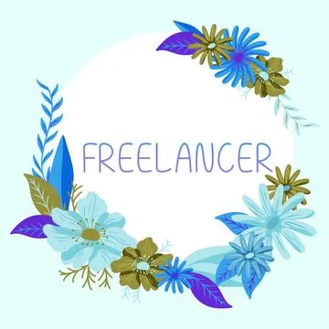 Writing displaying text Freelancer. Word Written on a person who acts Stock Illustration