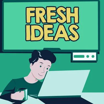 Writing displaying text Fresh Ideas. Conceptual photo thought or suggestion as Stock Illustration