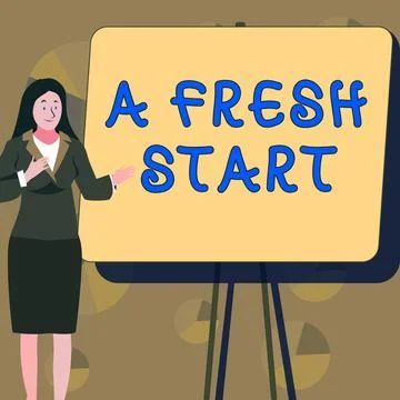 Writing displaying text A Fresh Start. Conceptual photo New beginnings changing Stock Illustration