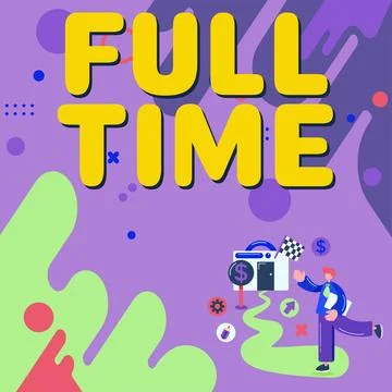 Writing displaying text Full Time. Conceptual photo working or operating the Illustrazione stock