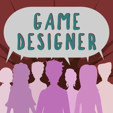 Writing displaying text Game Designer. Business approach Campaigner Pixel イラスト素材
