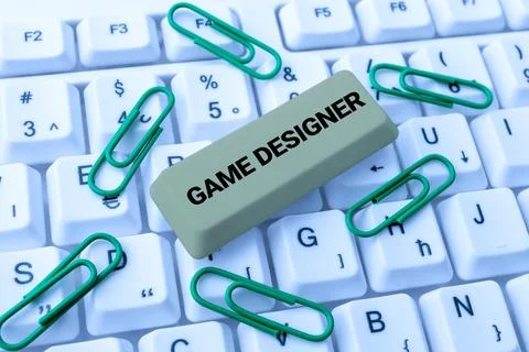 Writing displaying text Game Designer. Business overview Campaigner Pixel Stock Photos