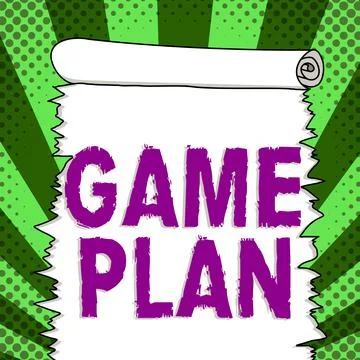 Writing displaying text Game Plan. Word Written on strategy worked out in Stock Illustration