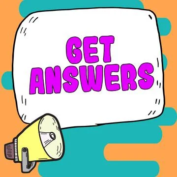 Writing displaying text Get Answers. Internet Concept to get a reply or イラスト素材