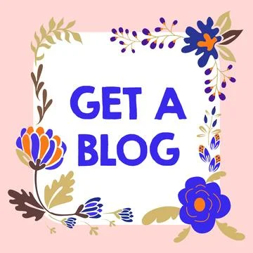 Writing displaying text Get A Blog. Word for Start writing on social networks Stock Illustration