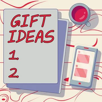 Writing displaying text Gift Ideas. Word Written on a thought or suggestion for Stock Illustration