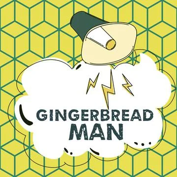 Writing displaying text Gingerbread Man, Business approach cookie made of gin Stock Illustration