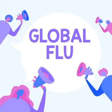 Writing displaying text Global Flu. Word Written on Common communicable illness Ilustração Stock