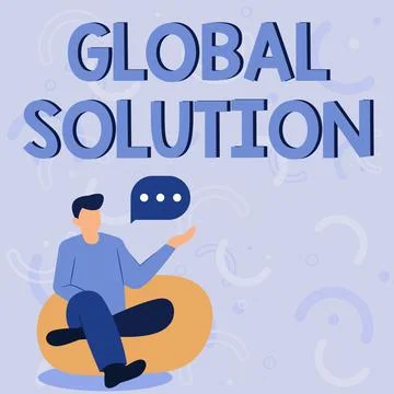 Writing displaying text Global Solution. Concept meaning prototypes that may Illustrazione stock