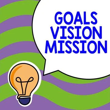 Writing displaying text Goals Vision Mission. Business showcase practical Stock Illustration