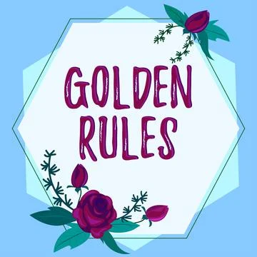Writing displaying text Golden Rules. Word Written on Basic principle that Illustrazione stock