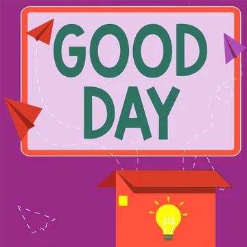 Writing displaying text Good Day. Business showcase Enjoying the moment with Stock-Illustration