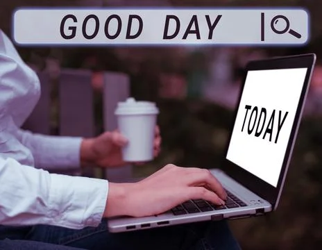 Writing displaying text Good Day. Word Written on Enjoying the moment with great Stock-Fotos