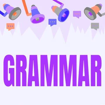 Writing displaying text Grammar. Word Written on whole system and structure of a Stock Illustration