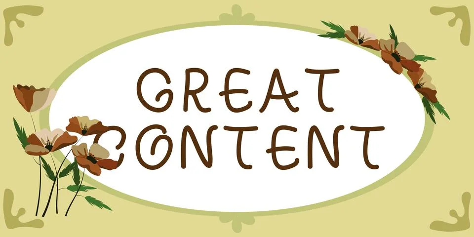 Writing displaying text Great Content. Business showcase Satisfaction Stock Illustration