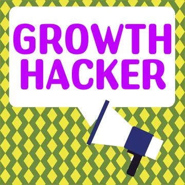 Writing displaying text Growth Hacker. Business showcase generally to acquire as Stock Illustration