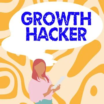 Writing displaying text Growth Hacker. Business idea generally to acquire as Stock Illustration