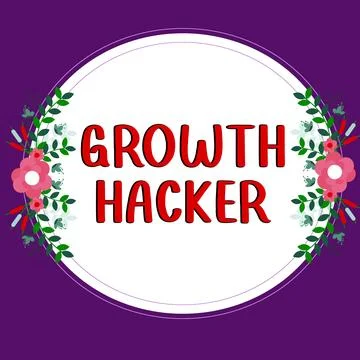 Writing displaying text Growth Hacker. Business idea generally to acquire as Stock Illustration