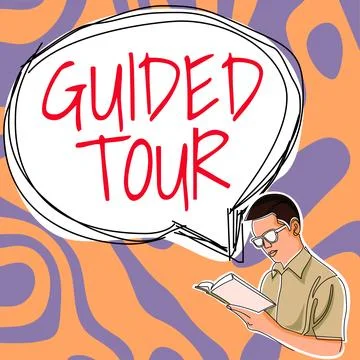 Writing displaying text Guided Tour. Word Written on advice or information aimed Stock Illustration