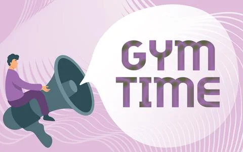 Writing displaying text Gym Time. Word for a motivation to start working out 스톡 일러스트