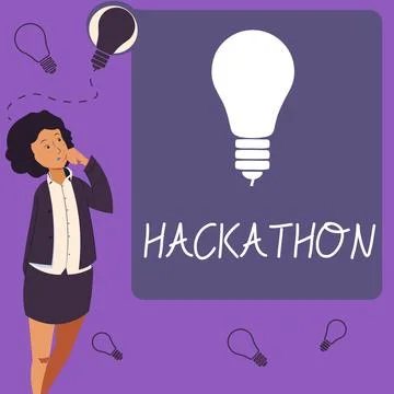 Writing displaying text Hackathon. Business overview event where large number of Stock Illustration